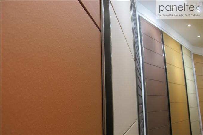 Lined / Grooved Terracotta Wall Tiles Sound Insulation For Curtain Wall