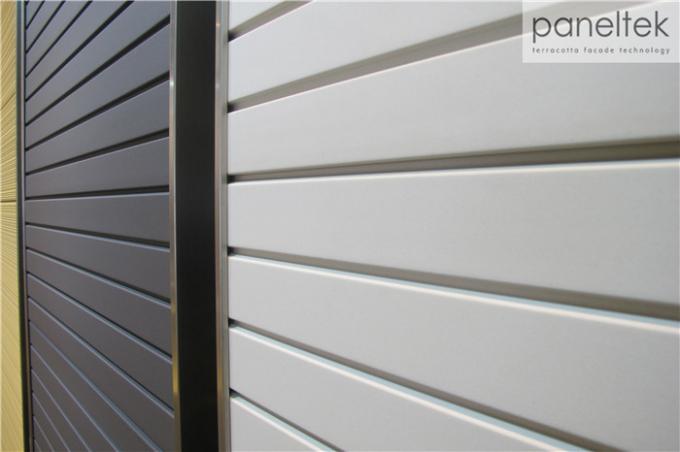 Ventilated Facade Exterior Wall Cladding Panels Grooved Shape Terracotta Panels